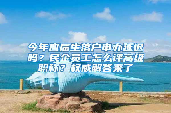 今年應屆生落戶申辦延遲嗎？民企員工怎么評高級職稱？權威解答來了