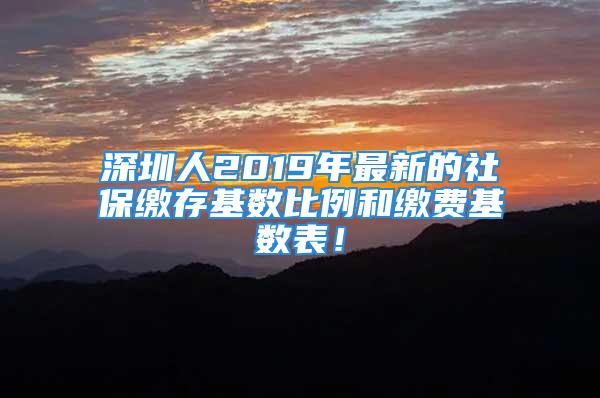 深圳人2019年最新的社保繳存基數比例和繳費基數表！