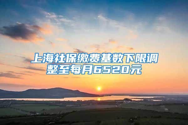 上海社保繳費基數下限調整至每月6520元