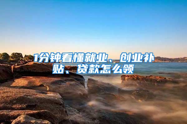 1分鐘看懂就業、創業補貼、貸款怎么領