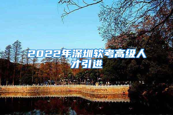 2022年深圳軟考高級人才引進