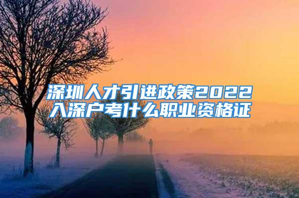 深圳人才引進政策2022入深戶考什么職業資格證