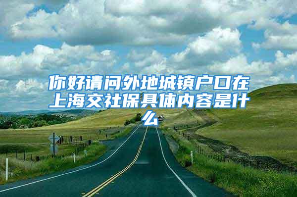 你好請問外地城鎮戶口在上海交社保具體內容是什么