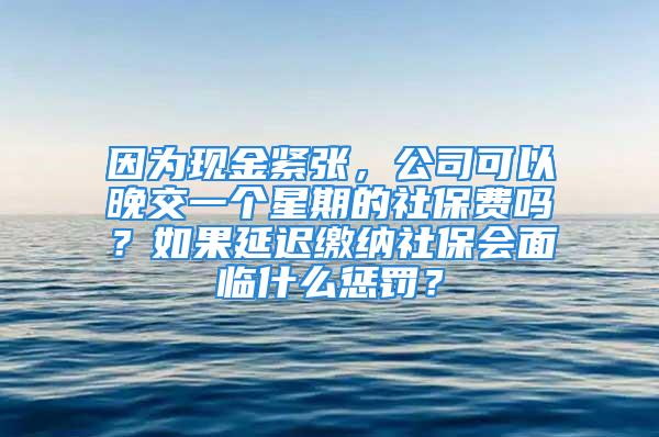 因為現金緊張，公司可以晚交一個星期的社保費嗎？如果延遲繳納社保會面臨什么懲罰？