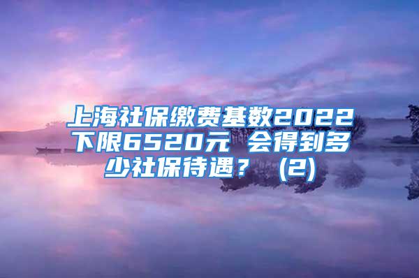 上海社保繳費基數2022下限6520元 會得到多少社保待遇？ (2)