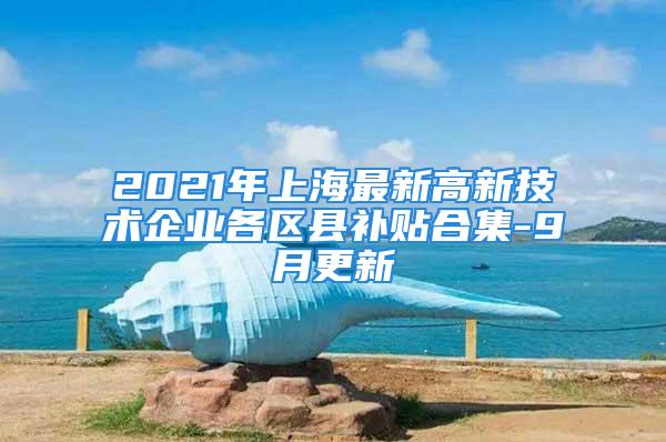 2021年上海最新高新技術企業各區縣補貼合集-9月更新