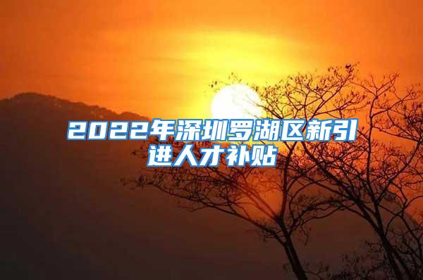 2022年深圳羅湖區新引進人才補貼