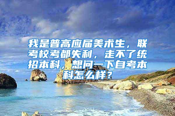 我是普高應屆美術生，聯考?？级际Ю?，走不了統招本科，想問一下自考本科怎么樣？