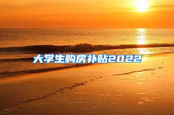 大學生購房補貼2022