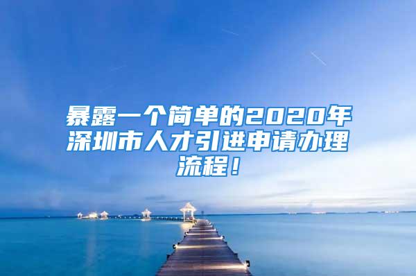 暴露一個簡單的2020年深圳市人才引進申請辦理流程！