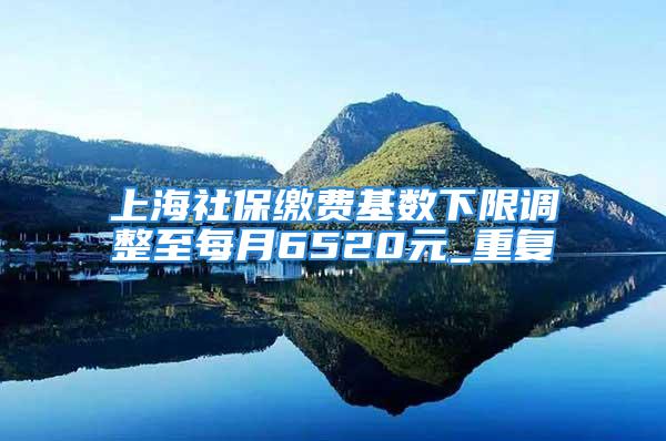 上海社保繳費基數下限調整至每月6520元_重復