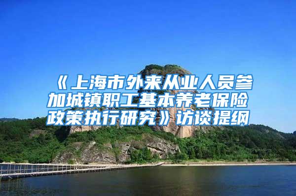 《上海市外來從業人員參加城鎮職工基本養老保險政策執行研究》訪談提綱