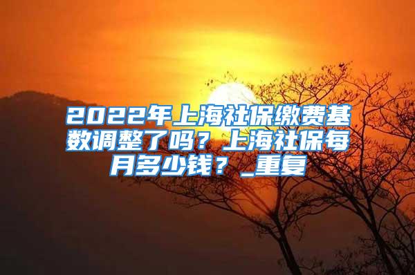 2022年上海社保繳費基數調整了嗎？上海社保每月多少錢？_重復