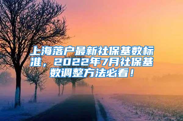 上海落戶最新社?；鶖禈藴?，2022年7月社?；鶖嫡{整方法必看！