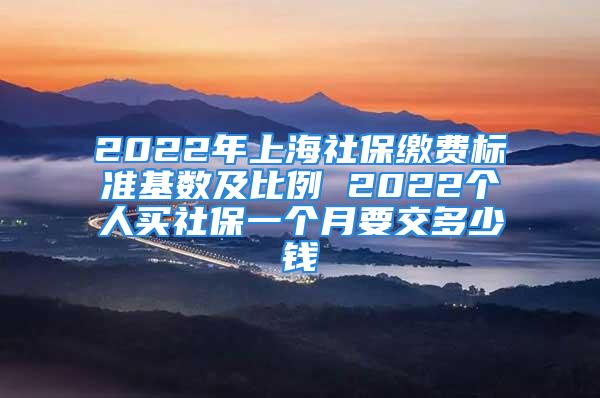 2022年上海社保繳費標準基數及比例 2022個人買社保一個月要交多少錢