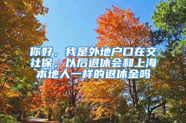 你好，我是外地戶口在交社保，以后退休會和上海本地人一樣的退休金嗎