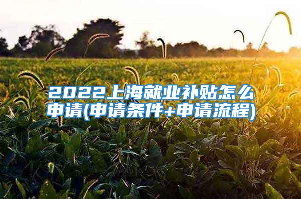 2022上海就業補貼怎么申請(申請條件+申請流程)