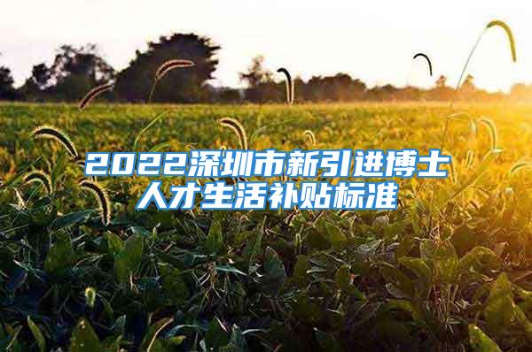 2022深圳市新引進博士人才生活補貼標準