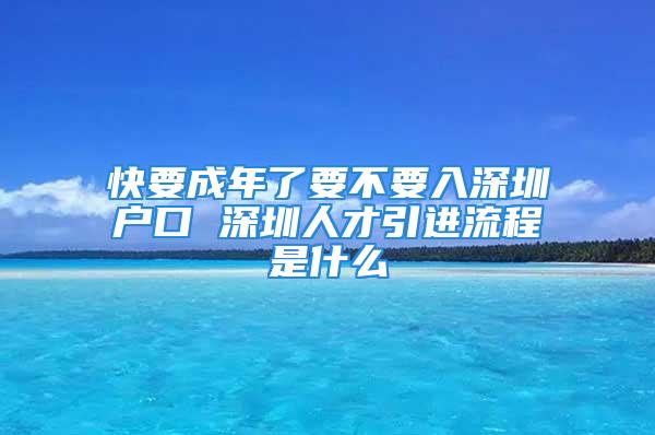 快要成年了要不要入深圳戶口 深圳人才引進流程是什么