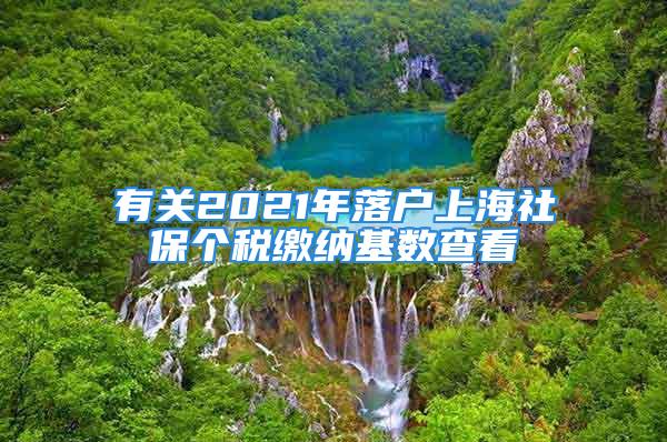 有關2021年落戶上海社保個稅繳納基數查看