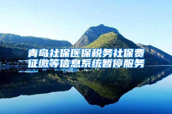 青島社保醫保稅務社保費征繳等信息系統暫停服務