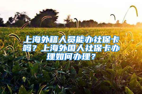 上海外籍人員能辦社?？▎?？上海外國人社?？ㄞk理如何辦理？