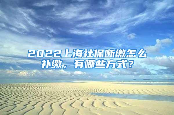 2022上海社保斷繳怎么補繳，有哪些方式？