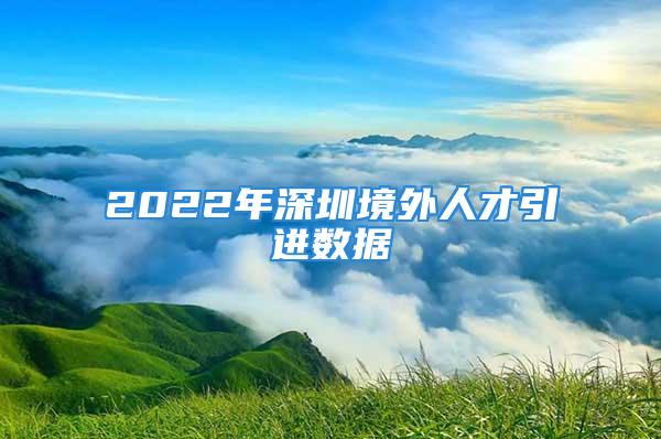 2022年深圳境外人才引進數據