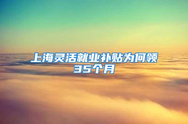 上海靈活就業補貼為何領35個月