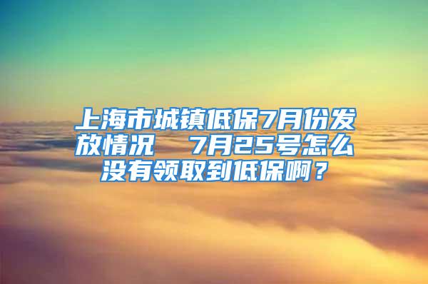 上海市城鎮低保7月份發放情況  7月25號怎么沒有領取到低保??？