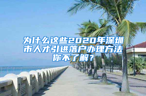 為什么這些2020年深圳市人才引進落戶辦理方法你不了解？