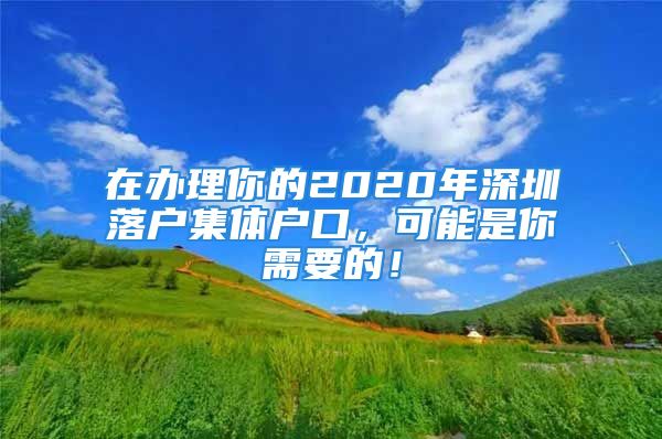 在辦理你的2020年深圳落戶集體戶口，可能是你需要的！