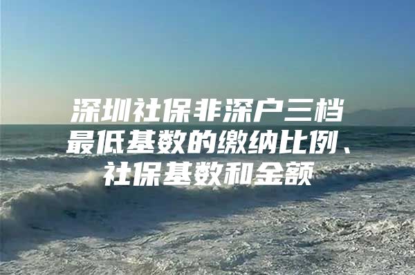 深圳社保非深戶三檔最低基數的繳納比例、社?；鶖岛徒痤~